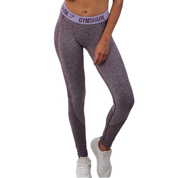 Gymshark Flex Leggings Purple Marl Athletic Exercise Pants Women's Medium - Picture 1 of 8